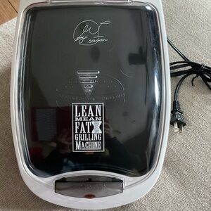Vintage George Foreman Lean Mean Fat Grilling Machine with Bun Warmer